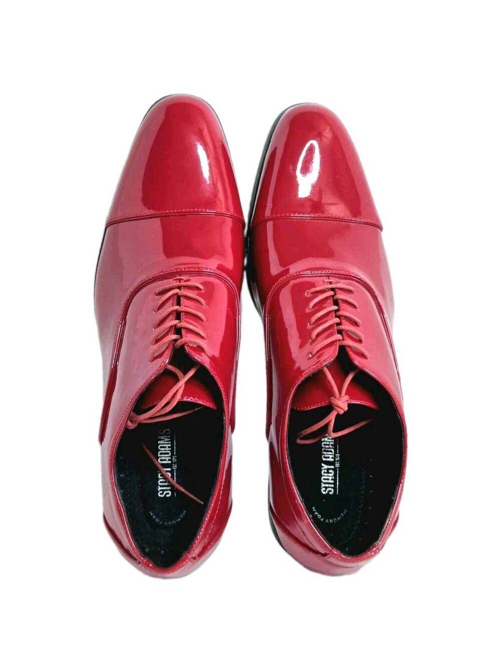 Stacy Adams Gala Cap Toe Oxford Dress Shoes Vibrant Red Patent Mens 14 NWOB
